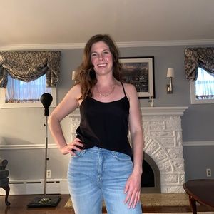 Black Silk Racerback Tank Top from J. Crew